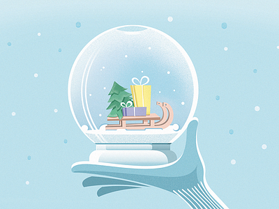 Happy New Year! gifts glove hand newyear sleigh snow snowglobe winter