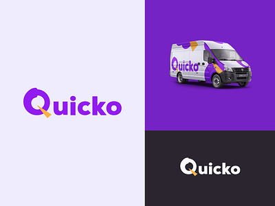 Quicko logo branding clean corporate courier courier service delivery service design graphic design logo logo design minimal vector