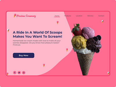 The Creamery web page design typography ui ux web