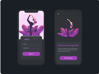 YogaClub App app design illustration typography ui