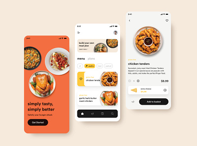 Food Delivery Mobile App app branding design flat food icon minimal mobile mobile app design ui ux