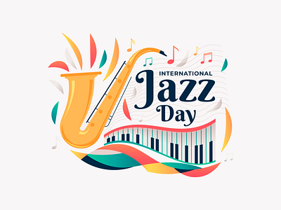 Internation jazz day illustration