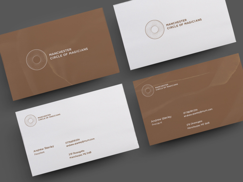 Manchester Circle of Magicians Branding branding business cards print logo independent magic typography
