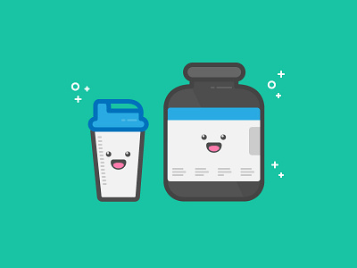 Gimme Protein cute fitness gym illustration protein