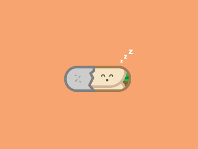 Sleepy Burrito burrito cute food illustration