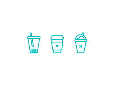 Minimal Drinks Icons bubble coffee download drink frappe icon illustration minimal tea
