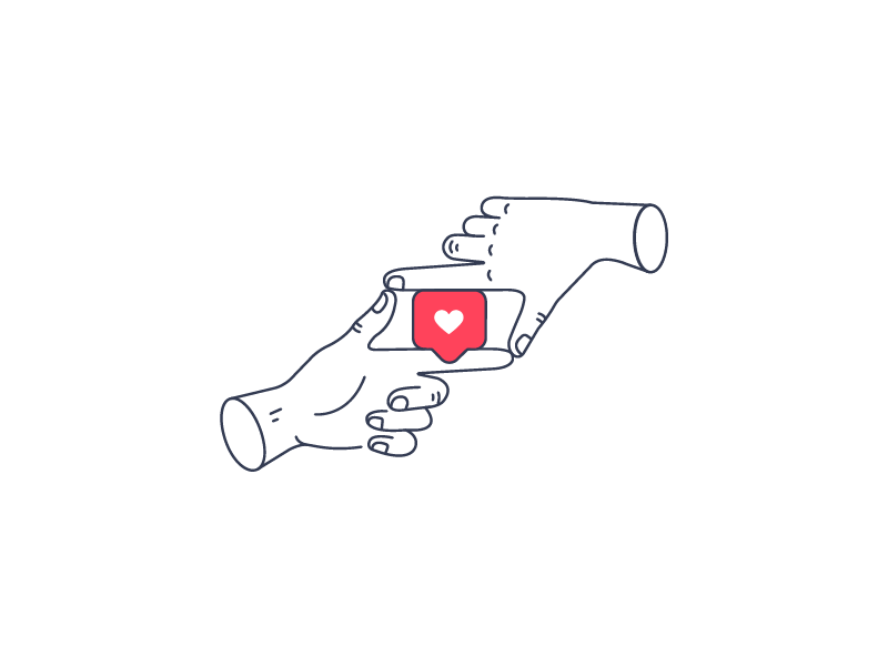 Framing Fame photography icon instagram like line illustration hands