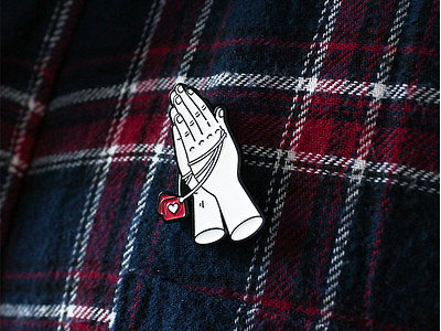 Praying For Likes Enamel Pin! apparel enamel etsy goods illustration instagram like line pin pray