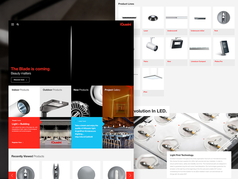 iGuzzini x Delete architechture case study digital helvetica italian light minimal phototgraphy product typography ui ux website