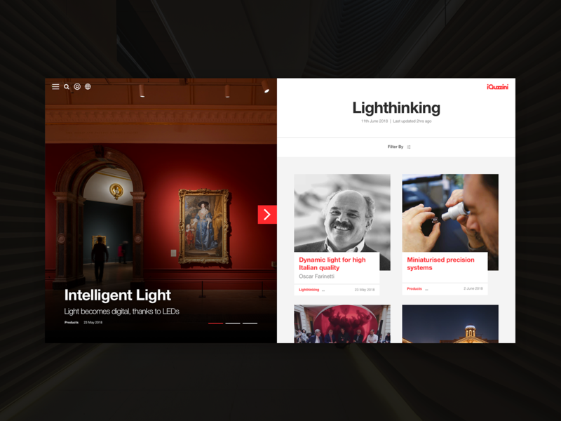 iGuzzini x Delete architechture case study digital editorial helvetica italian light minimal photography product typography ui ux website