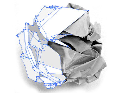 Vector crumpled paper ball