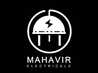 Logo for electricals Shop branding illustration logo typography vector