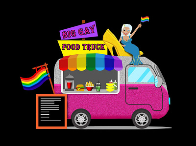 Food Truck Logo For LGBTQ Community branding ecommerce illustration logo typography vector