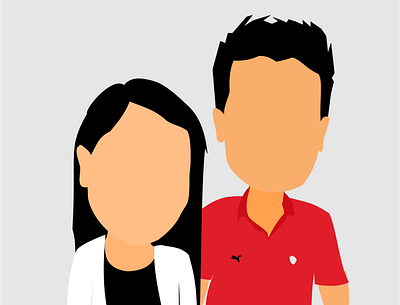 Illustration of a couple in cartoonic form design graphic design illustration vector