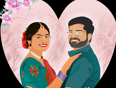 Illustration of image of wedding couple animation design graphic design illustration vector