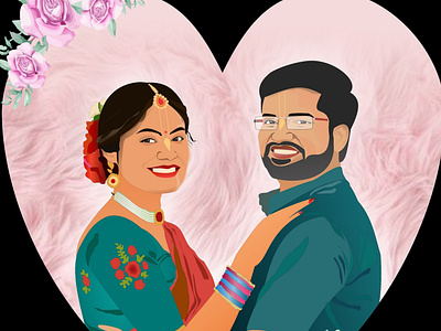 Illustration of image of wedding couple animation design graphic design illustration vector