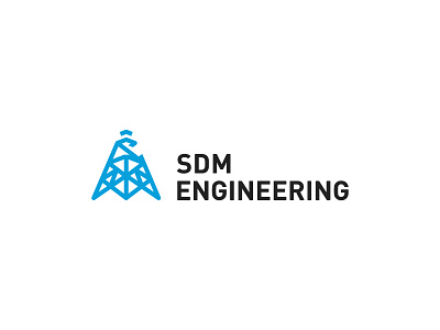 SDM Engineering blue engineering logo mark power