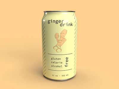 Ginger Drink branding can drink ginger illustration product design