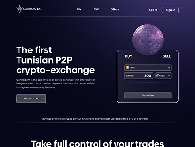 Crypto Landing Page - P2P Platform/Dashboard (Carthagem) app bank bank dashboard banking blockchain branding cms coin crypto currency dashboard design finance illustration logo p2p platform trading ui vector