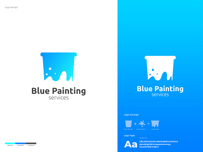 Blue Painting Logo branding clean clean design corporate design eye catching flat gradient icon identity illustration logo logo design logodesign logotype minimalism minimalist paint paint logo painting