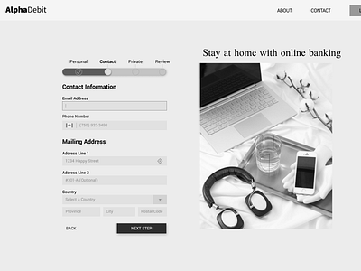 AlphaDebit Multi-step Form