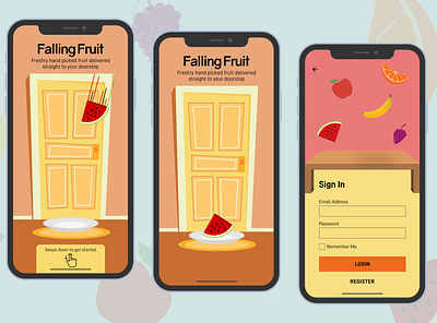 Daily UI #001 - Falling Fruit design food app ui ux