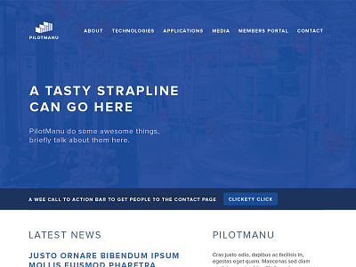 Pilotmanu Website blue branding css homepage html web design