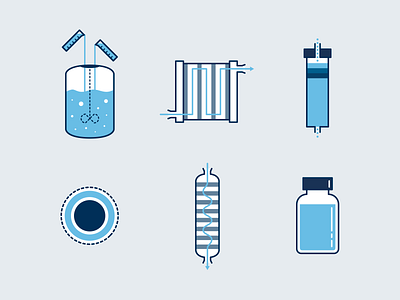 mRNA Manufacturing Process Illustrations illustration technical illustrations vector