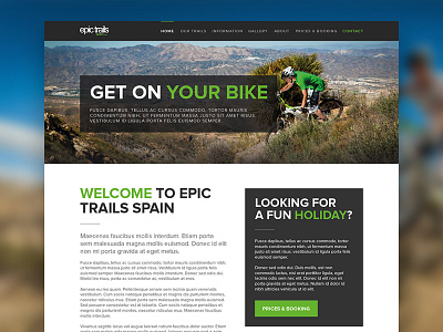 Epic Trails Website bike biking header navigation spain trails ui web design
