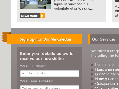 EEN Website Concept footer form newsletter sign up ui user interface web design