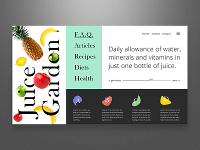 Juice Garden design fruits juice vitamins web webdesign