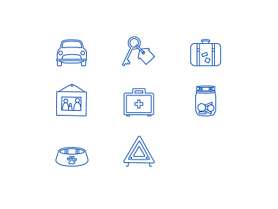 Insurance icons icon illustation line vector