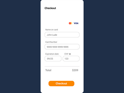 credit card checkout page