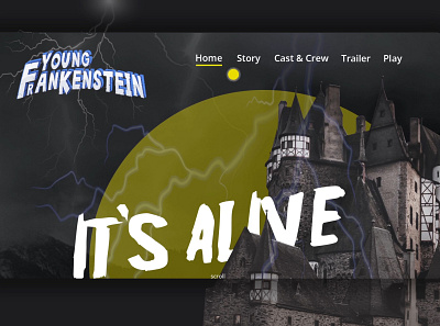 Young Frankestein Landing page creative design frankenstein movie ui web website concept