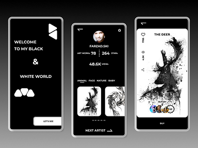 Black and white world ui design