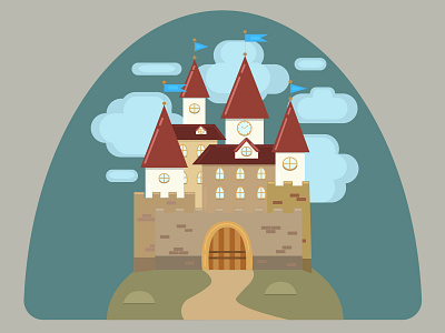 Castle of the Day building castle flat flat illustration illustration vector