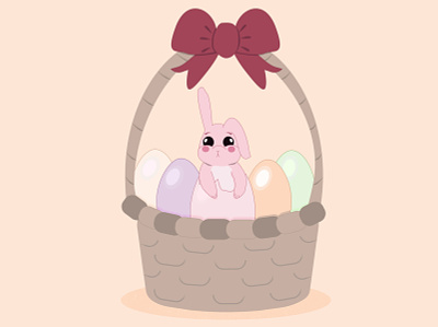 Easter bunny basket bunny cute cute animal cute animals cute art easter easter bunny easter egg easter eggs flat flat illustration illustration vector