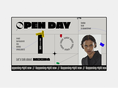 Open Day blog concept design event gradient icon light mark mixing poster stamp typography ui ux vector web website