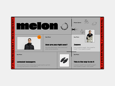 This is the way to do it - Melon app blog brutal concept design doodle ecommerce ecommerce app grotesk icon modern poster sale shop typography ui ux vector web website