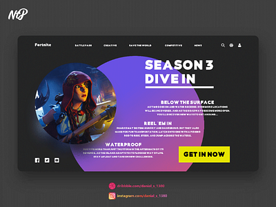 Design for "Introducing the third season of Fortnite even"🕹🎮😂 uiux design graphic web fortnite