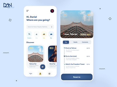 Travel tour booking application design ✈⛺