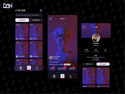 Redesign TikTok App 🎵🌈🤞🏻 animation design fun graphic design mobile motion graphics music teen tik tok tiktok ui ui ux uidesign uiux uiuxdesign video videos