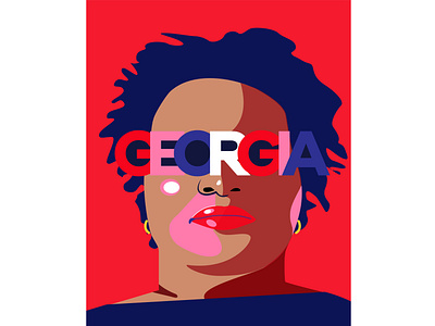 All Eyes on Georgia activism color democracy design flat illustration minimal red stacey abrams typography