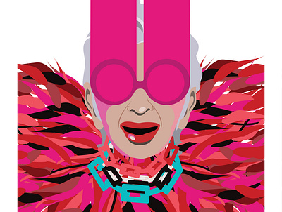 "Color can raise the dead." color design flat illustration iris apfel minimal portrait