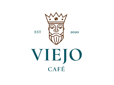Viejo Café brand branding coffee coffeeshop design illustration isologotipo king logo man typography
