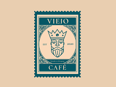 Viejo Café stamp branding design illustration stamp