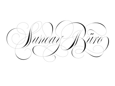 Sunday Büro calligraphy contrast copperplate elegant lettering spencerian type