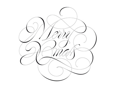 Xmas calligraphy copperplate cursive elegant handmade lettering logo logotype script spencerian
