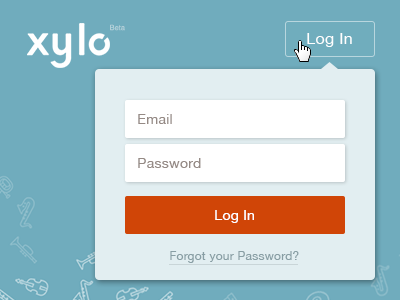 Log In / xylo / 2014 debut flat login modal ui userinterface ux web