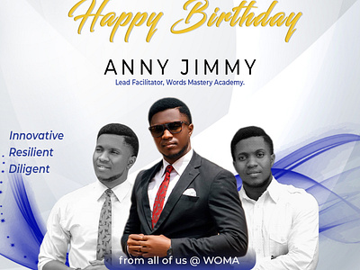 Birthday design - WOMA lead facilitator birthday design flyer graphic design